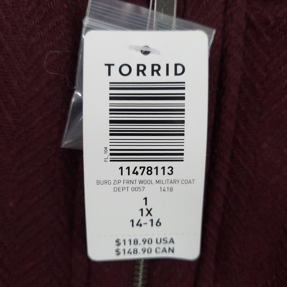 torrid Burgundy Military-Style Trench Coat - Picture 5 of 11